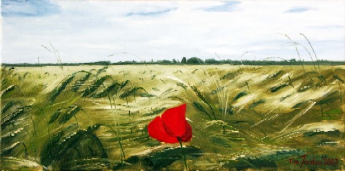 Cornfield in Burgundy, 60x30 cm, oil on canvas, painted 2006