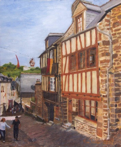 Gites in Dinan, 40x45 cm, oil on canvas, painted 2007
