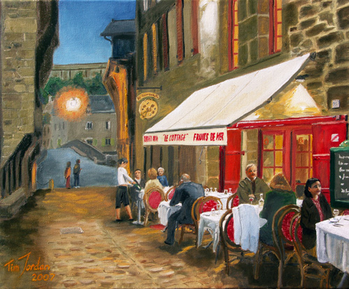 Le Cottage Restaurant, 45x40 cm, oil on canvas, painted 2007
