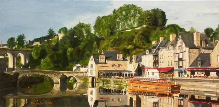 Port de Dinan, 90x30 cm, oil on canvas, painted 2007