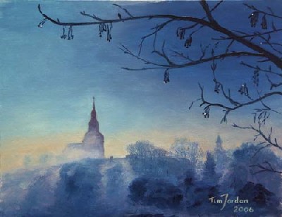 St Sauveur in the Morning Mist, 46x35 cm, painted 2006